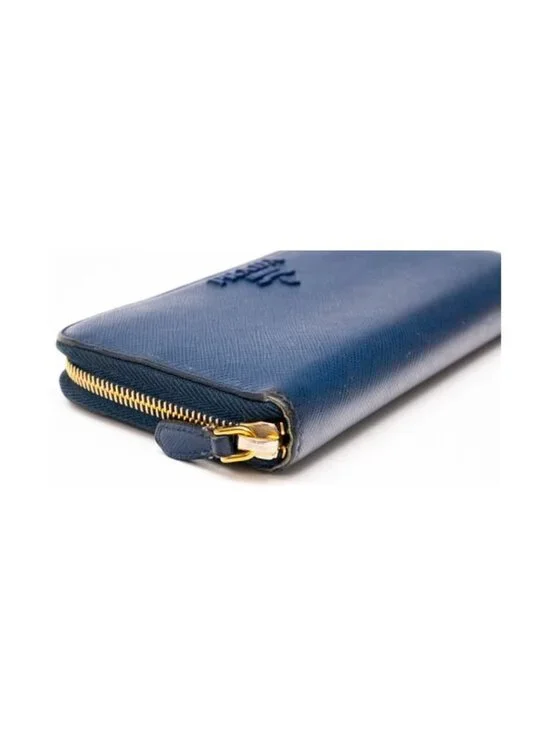 Prada Navy Leather Zip Wallet - Picture 3 of 4